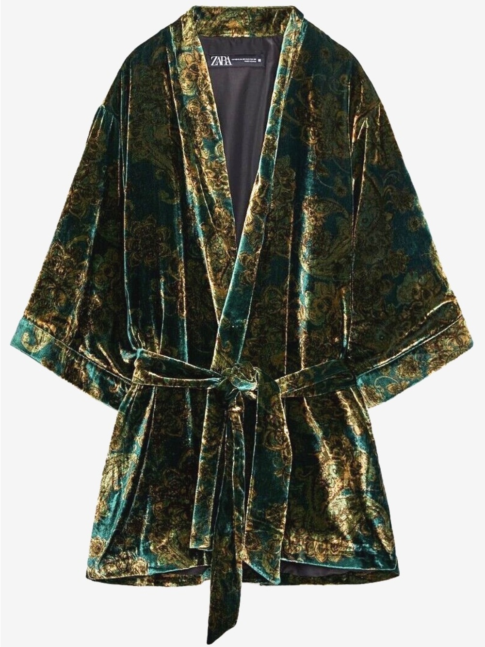 ZARA VELVET KIMONO WITH BELT